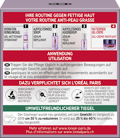 Gesichtsgel Revitalift Filler Oil Control mattierend, 50 ml L'ORÉAL PARiS