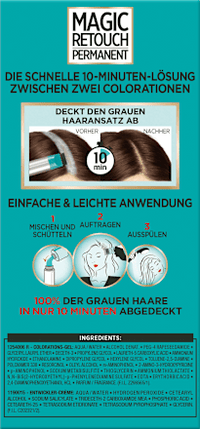 Ansatzset zur Abdeckung von grauem Haar, 4 Dunkelbraun, 1 St