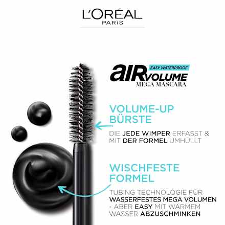 Mascara Air Volume Mega Waterproof Black, 7,9 ml