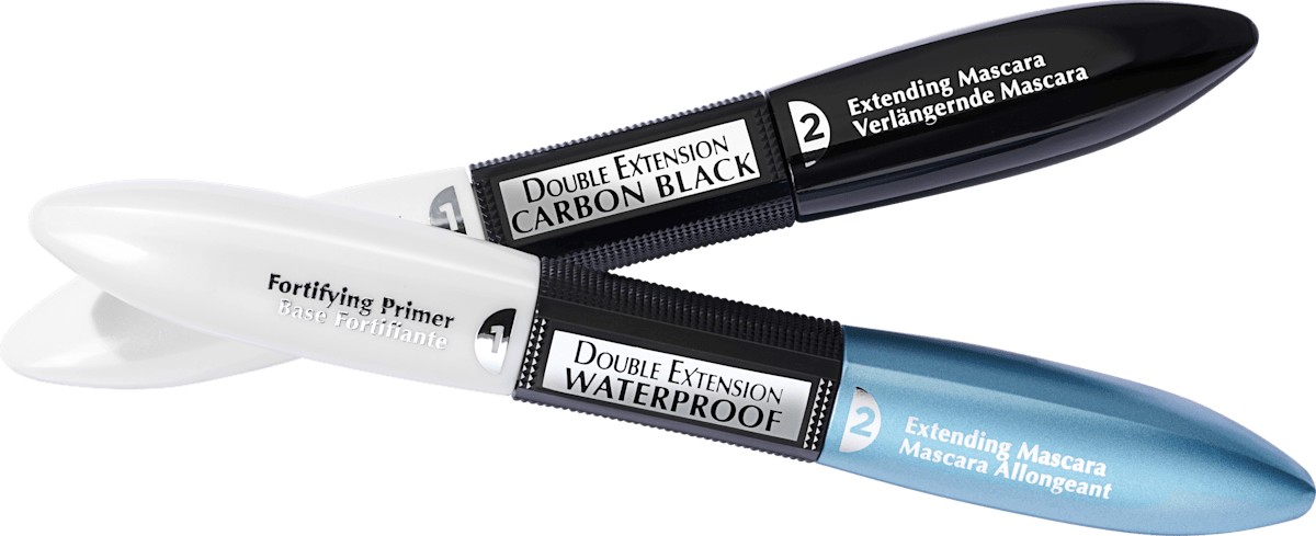 Mascara Double Extension Waterproof Zwart, 12 ml
