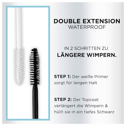 Mascara Double Extension Waterproof Black, 12 ml