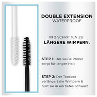 Mascara Double Extension Waterproof Zwart, 12 ml