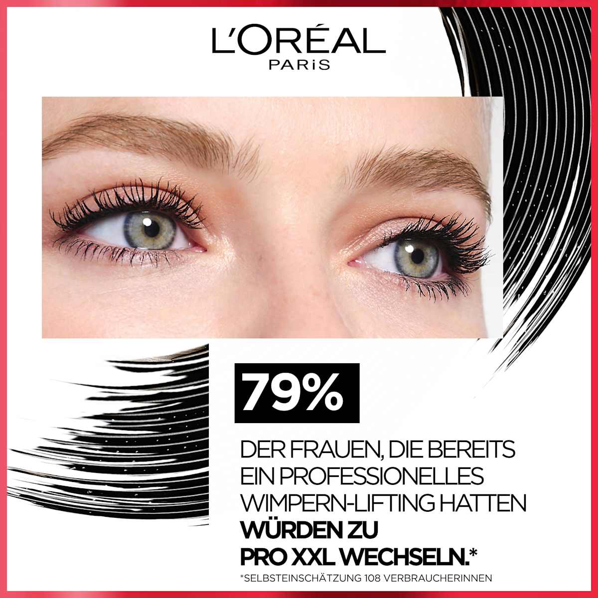 Mascara PRO XXL Volume + Lift Zwart, 12 ml