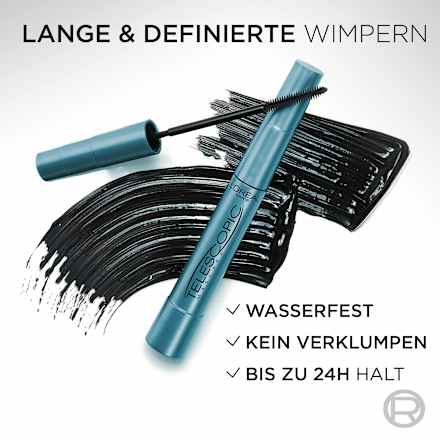 Mascara Telescopic Waterproof Schwarz, 8 ml