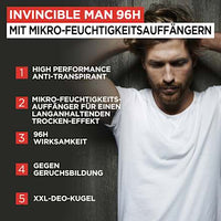 Antitranspirant deodorant roll-on Invincible, 50 ml