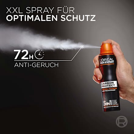 Déodorant antiperspirant en spray Carbon Protect 5 en 1, 150 ml