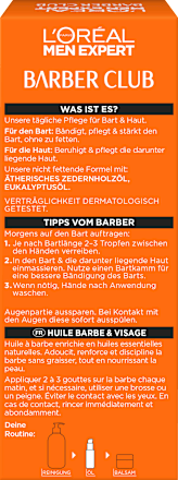 Bartöl Barber Club Bartpflege mit Zedernholzöl, 30 ml