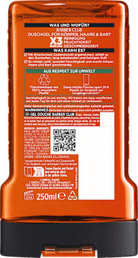 Barber Club 3-in-1 douchegel, 250 ml