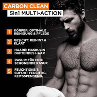 Pure Carbon Douchegel met Carbon, Multi Action 5-in-1, 1.000 ml