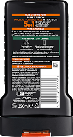 Pure Carbon Douchegel met Carbon, Multi Action 5-in-1, 250 ml