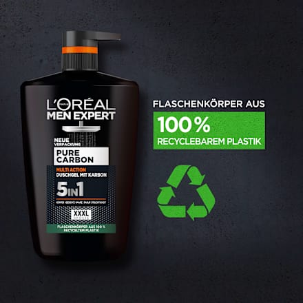 Pure Carbon Douchegel met Carbon, Multi Action 5-in-1, 1.000 ml