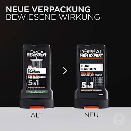 Duschgel Pure Carbon mit Karbon, Multi Action 5in1, 250 ml