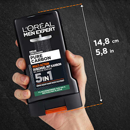 Pure Carbon Douchegel met Carbon, Multi Action 5-in-1, 250 ml