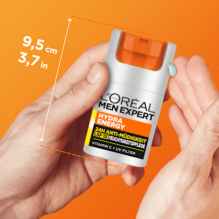 Gesichtscreme Hydra Energy, Feuchtigkeitspflege mit Vitamin C, 24h Anti-Müdigkeit LSF 15, 50 ml L'ORÉAL PARiS MEN EXPERT