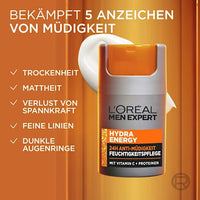 Gesichtscreme Hydra Energy, Feuchtigkeitspflege mit Vitamin C, 24h Anti-Müdigkeit, 50 ml