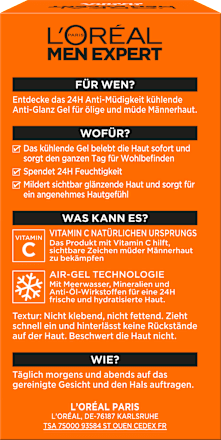 Hydra Energy Gezichtsgel, Verkoelend &amp; Anti-Glans, 24 uur Anti-Vermoeidheid, 50 ml