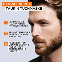 Hydra Energy sheetmasker met taurine, 30 g