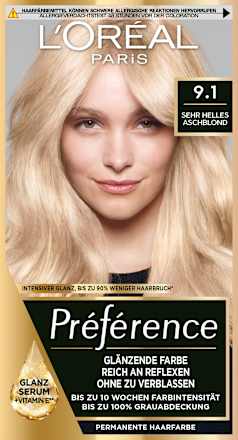Haarfarbe 9.1 Sehr Helles Aschblond, 1 St
