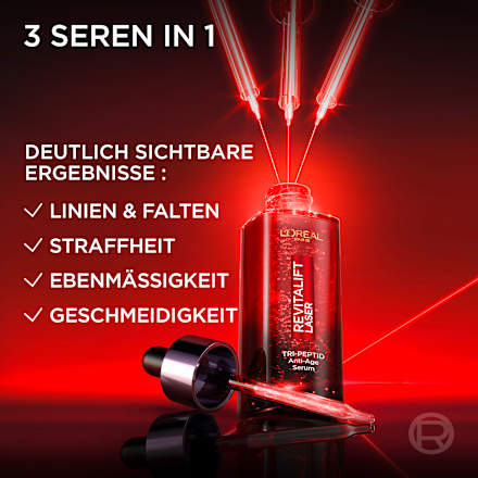 Anti-Aging Laser Serum mit Tri-Peptiden, Hyaluronsäure und Vitamin C, 30 ml
