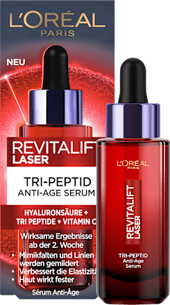 Anti-Aging Laser Serum mit Tri-Peptiden, Hyaluronsäure und Vitamin C, 30 ml