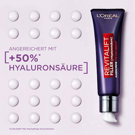 Oogcrème + Gezicht Revitalift Filler, Hyaluronzuur, 30 ml