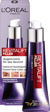 Oogcrème + Gezicht Revitalift Filler, Hyaluronzuur, 30 ml