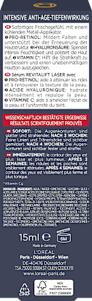 Augencreme Revitalift Laser X3 Anti Age mit Koffein, 15 ml
