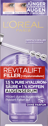 Augenserum Revitalift Filler Hyaluron + Koffein, 20 ml L'ORÉAL PARiS REVITALIFT