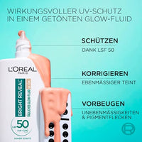Fluid Glow Bright Reveal Getönt Hell LSF 50, 50 ml L'ORÉAL PARiS REVITALIFT
