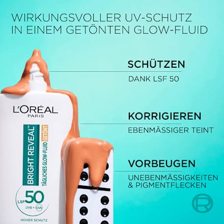 Fluid Glow Bright Reveal Getönt Mittel LSF 50, 50 ml L'ORÉAL PARiS REVITALIFT