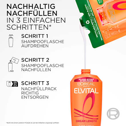 Shampoo Dream Lengths Navulverpakking, 250 ml