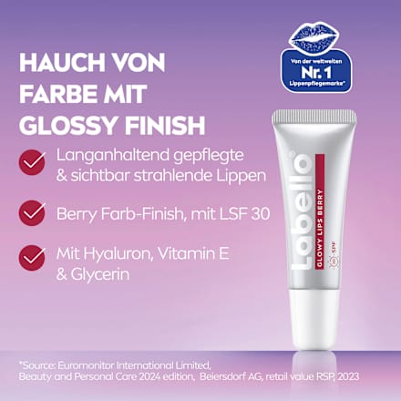 Lippenpflege Glowy Lips Berry LSF30, 10 ml