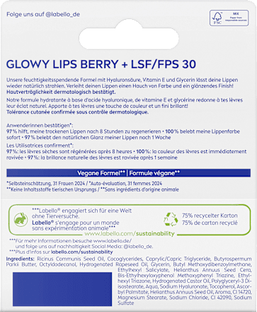 Glowy Lips Berry Lippenbalsem SPF 30, 10 ml