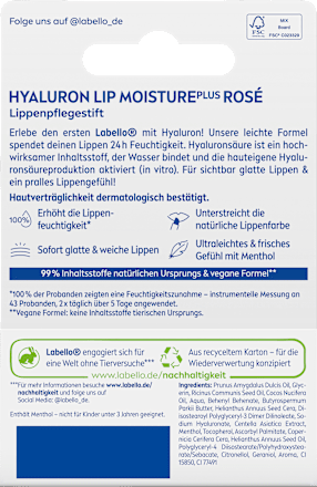 Lipverzorging Hyaluron Moisture Rosé, 4,8 g