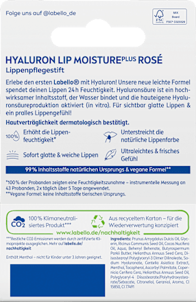 Lipverzorging Hyaluron Moisture Rosé, 4,8 g