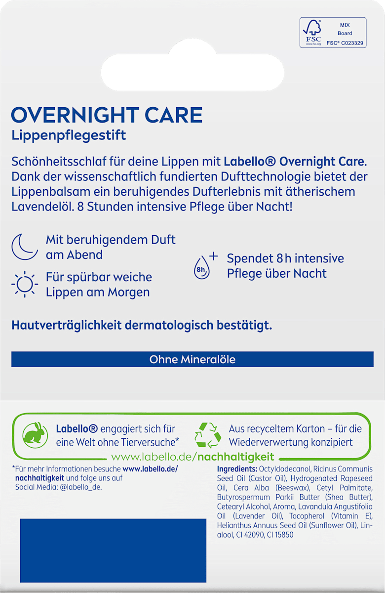 Labello Lippenpflege Overnight Care, 4,8 g