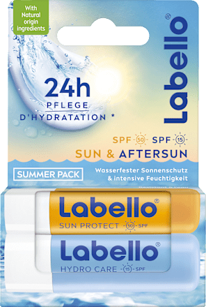 Lippenbalsem stick Sun SPF 50 &amp; Hydro SPF 15 zomermixset (2x4,8 g), 9,6 g