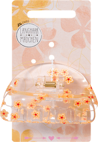 LANGHAARMÄDCHEN Haarklammer mit Blumen, transparent, 1 St