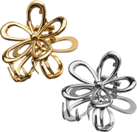 Haarklammern Blumen, Gold- & Silberoptik, 2 St