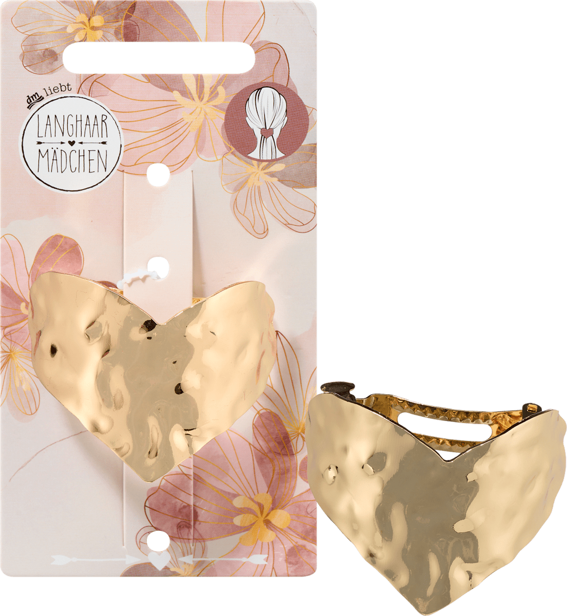 Patentspange Herz, Gold-Optik, 1 St