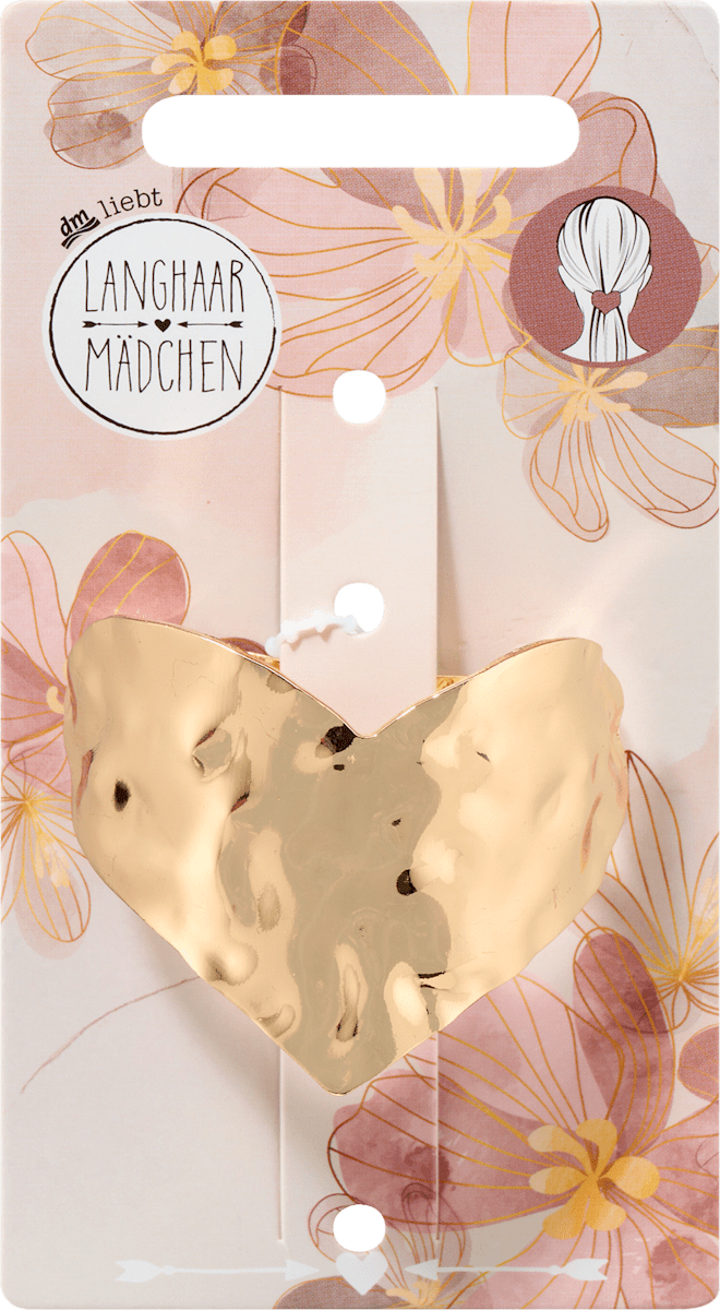 Patentspange Herz, Gold-Optik, 1 St