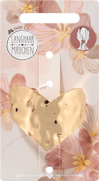 Patentspange Herz, Gold-Optik, 1 St