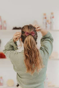 Strik met laksluiting, lederlook, donkerrood, 1 stuk