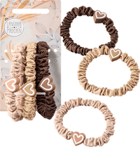 Scrunchies gerafft mit Herz-Charm, 3 St Langhaarmädchen