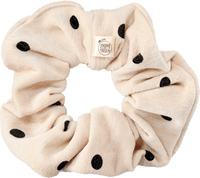 Scrunchies Polka Dots, Beige-Schwarz, 1 St Langhaarmädchen