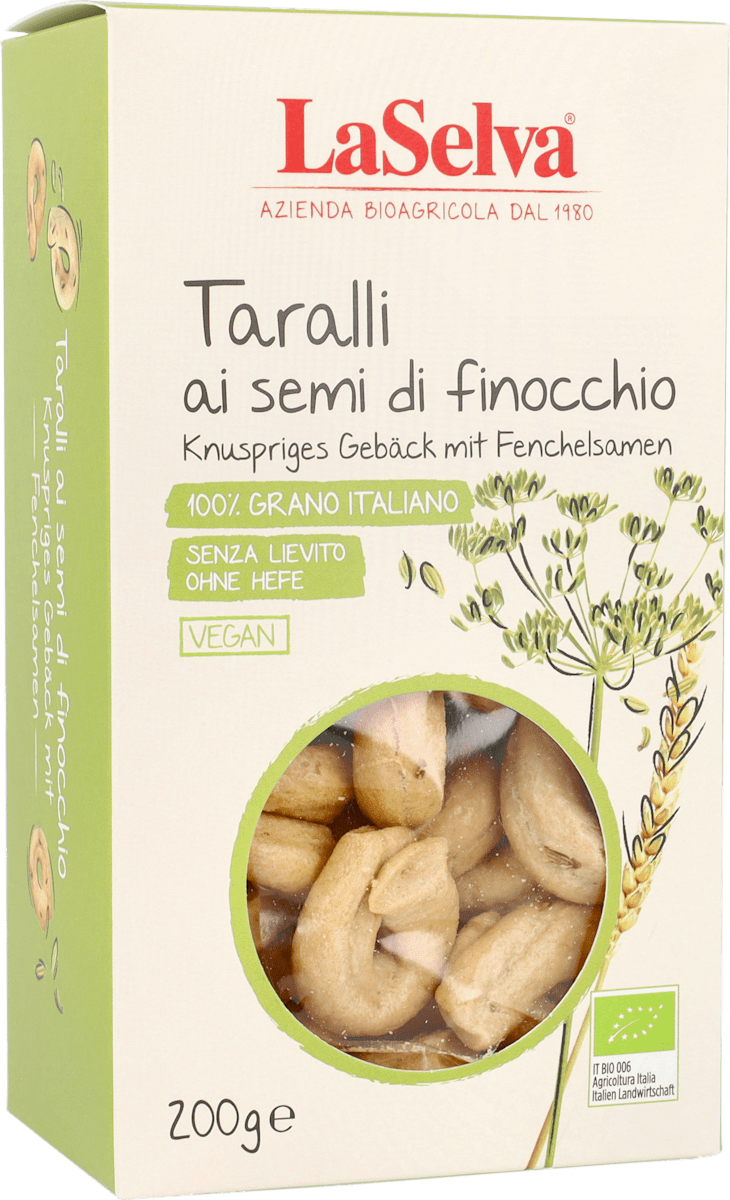 LaSelva Taralli, Gebäck mit Fenchelsamen, 200 g