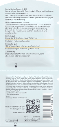 Anti-rimpel gezichtsmasker Basis Sensitive (2x5 ml), 10 ml