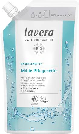 Vloeibare zeepbasis gevoelig met biologische aloë vera en biologische kamille, navulverpakking, 500 ml