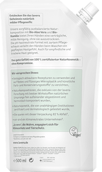 Vloeibare zeepbasis gevoelig met biologische aloë vera en biologische kamille, navulverpakking, 500 ml