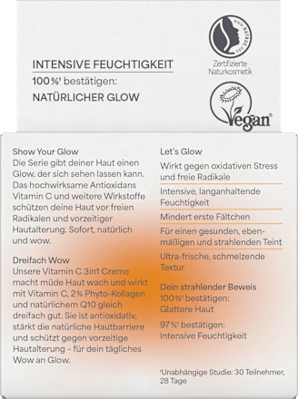 Gesichtscreme Glow By Nature Vitamin C 3in1, 50 ml